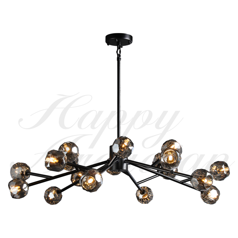 HA Bola De Smoke Crystal Round Chandelier 48"