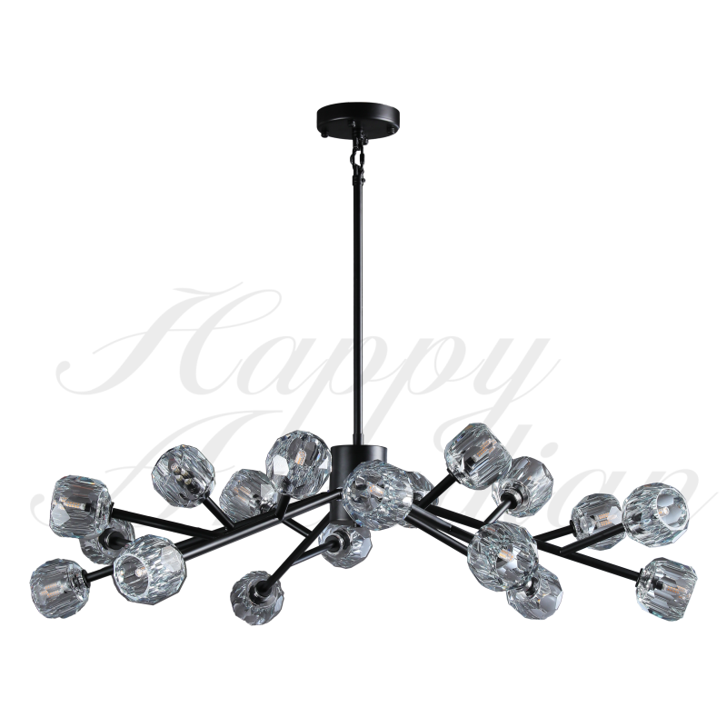 HA Bola De Smoke Crystal Round Chandelier 48"