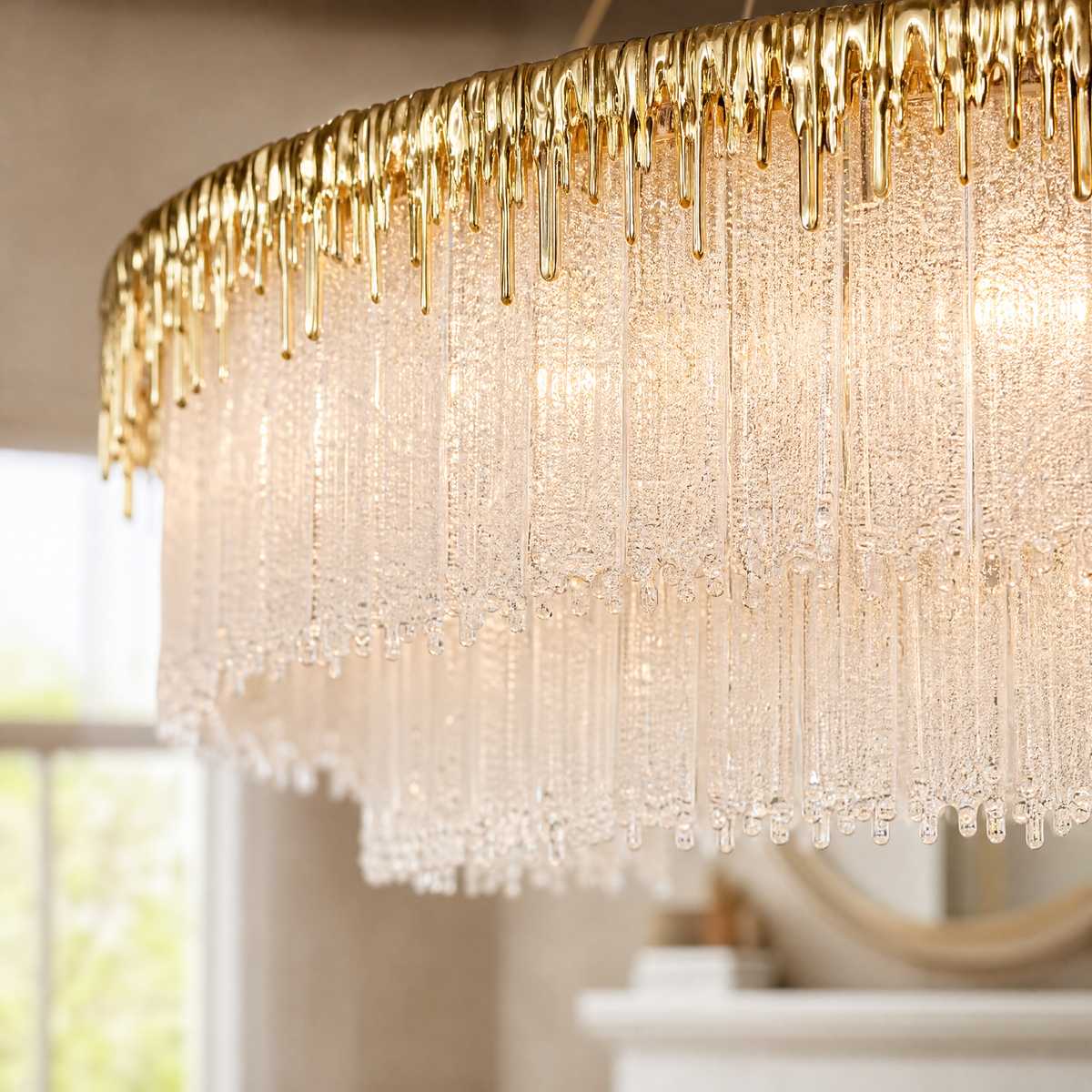 Ice Bloom Glass Chandelier D1000 - Copper