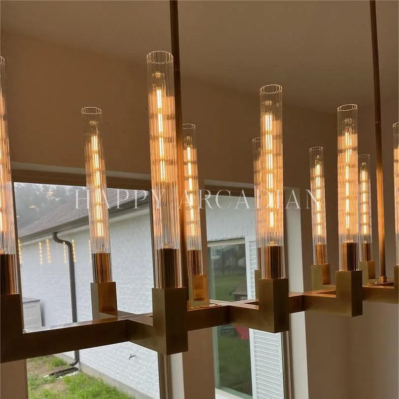 HA Candlestick Linear Chandelier Lighting 55'' 67"