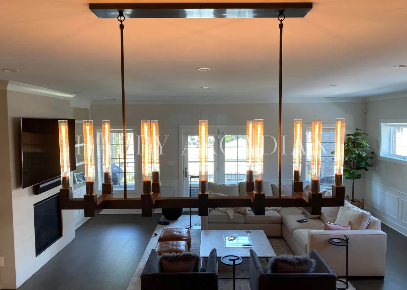 HA Candlestick Linear Chandelier Lighting 55'' 67"