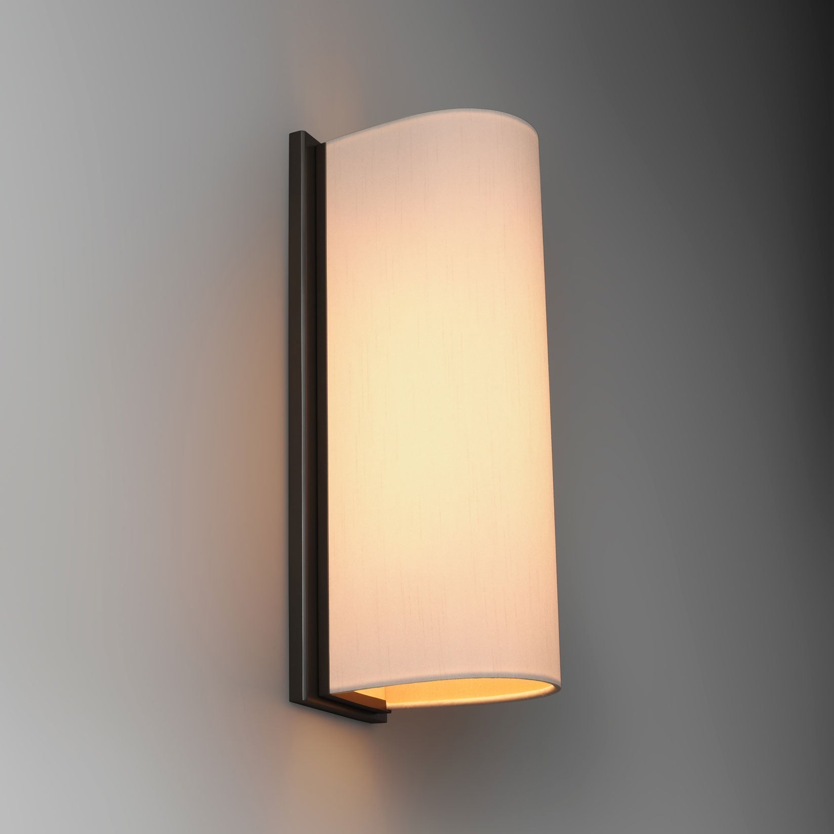 Elegant Brass & Ivory Silk Linear Wall Sconce Dessay