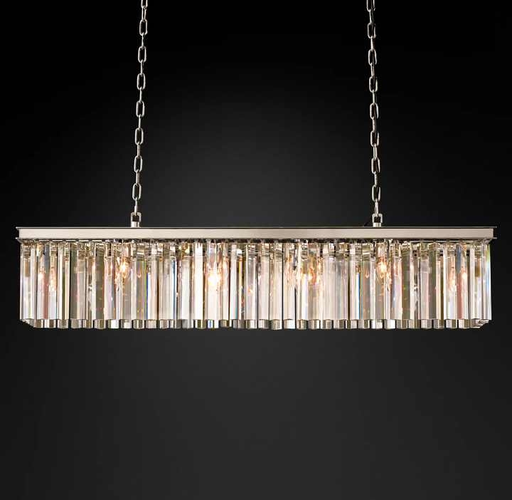Zestra K9 Crystal Rectangular Chandelier 49"