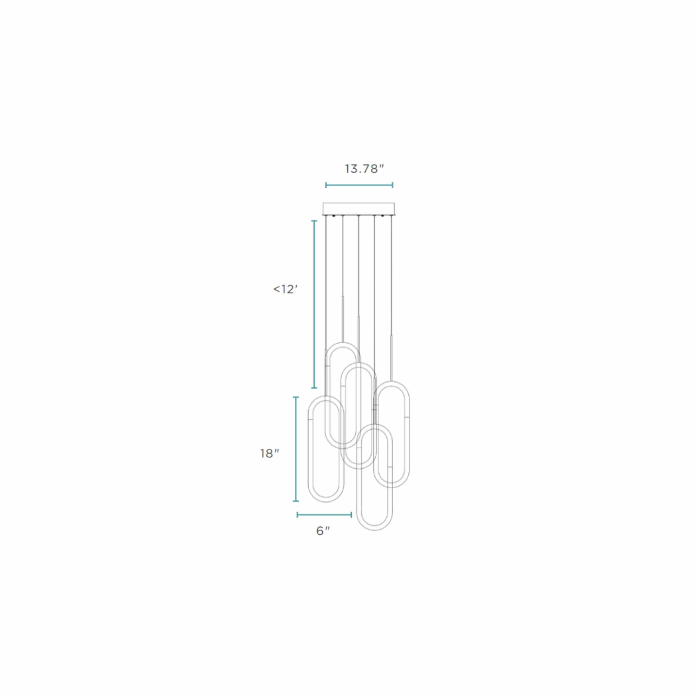 LED Five Clips Chandelier Sandy Gold