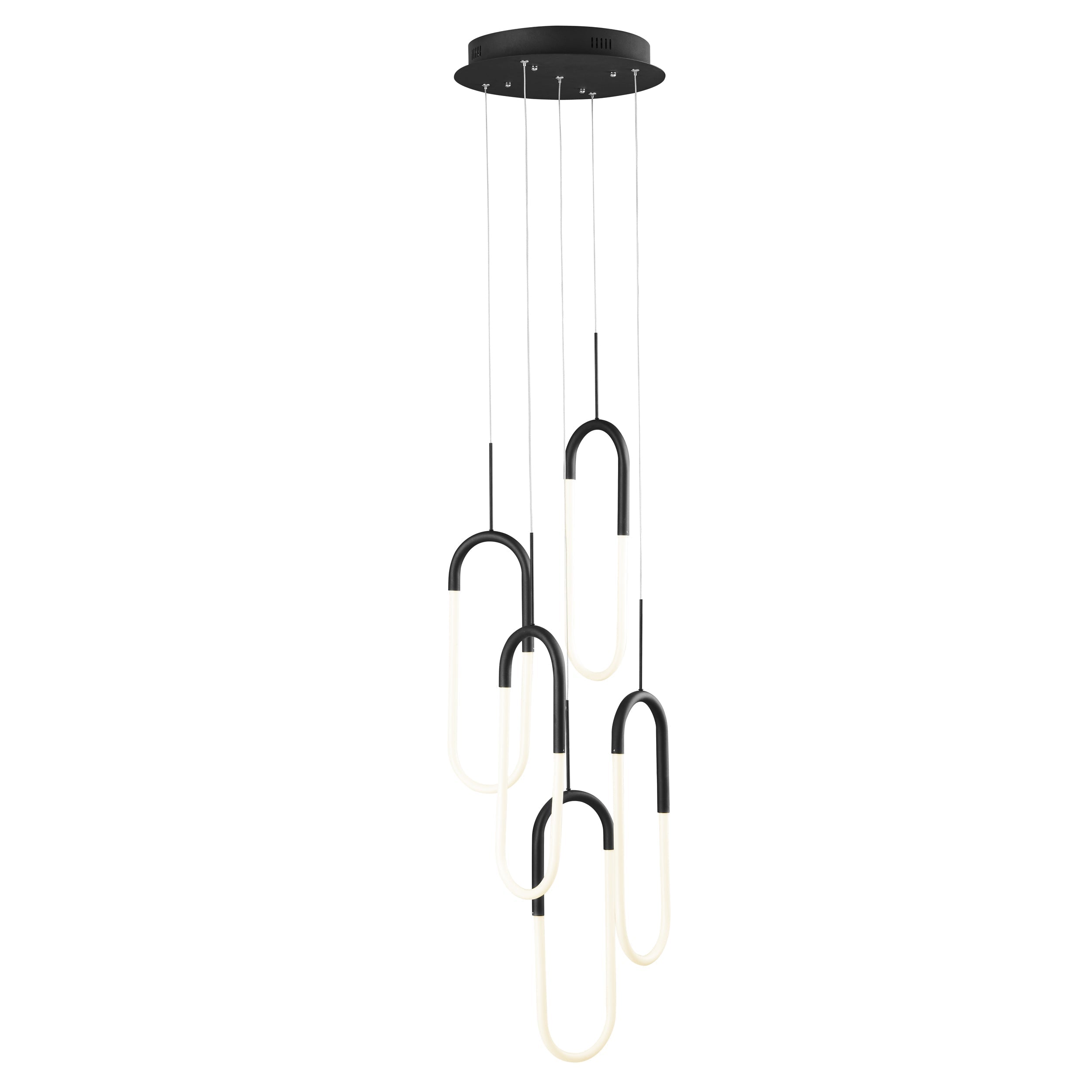 LED Five Clips Chandelier Matte Black