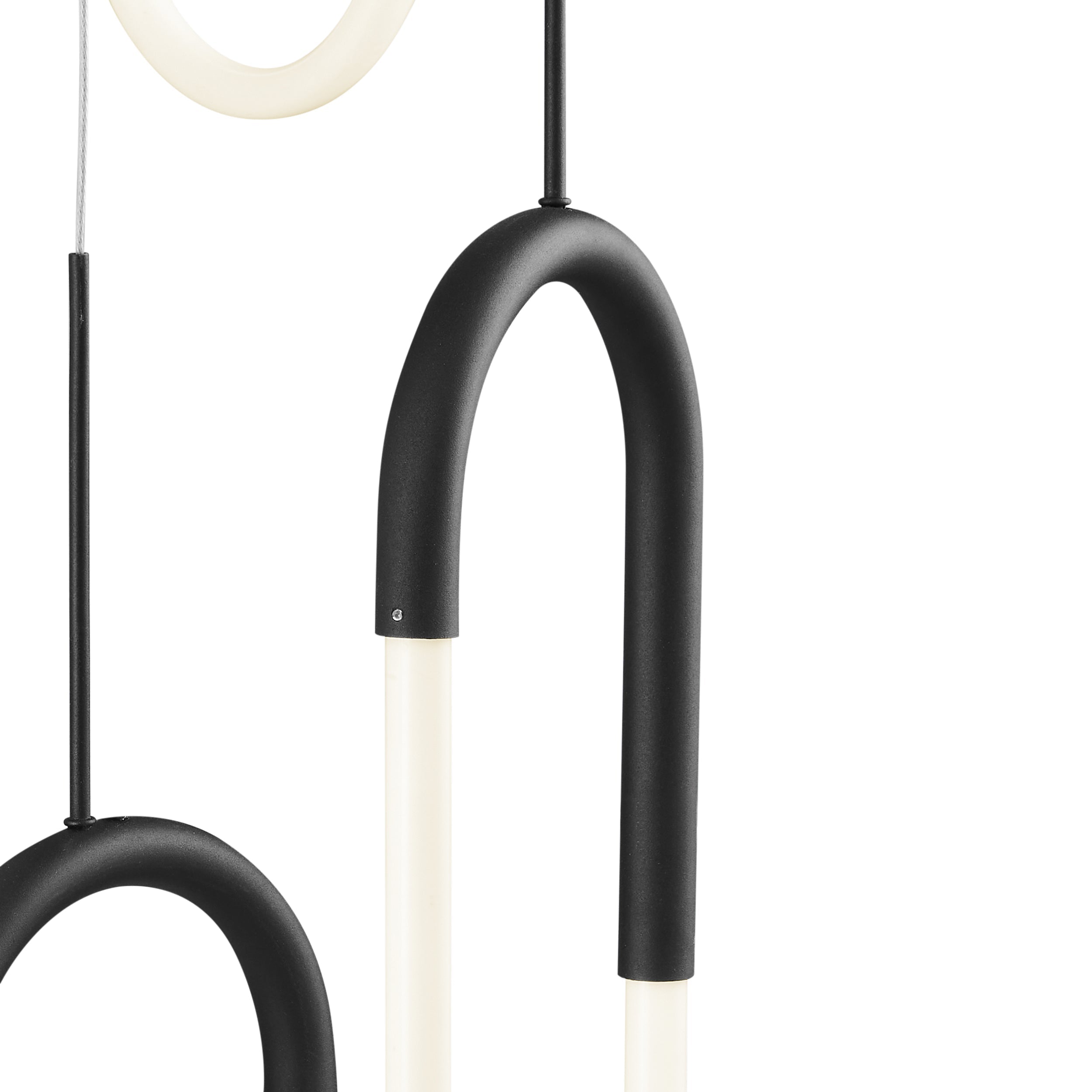 LED Five Clips Chandelier Matte Black