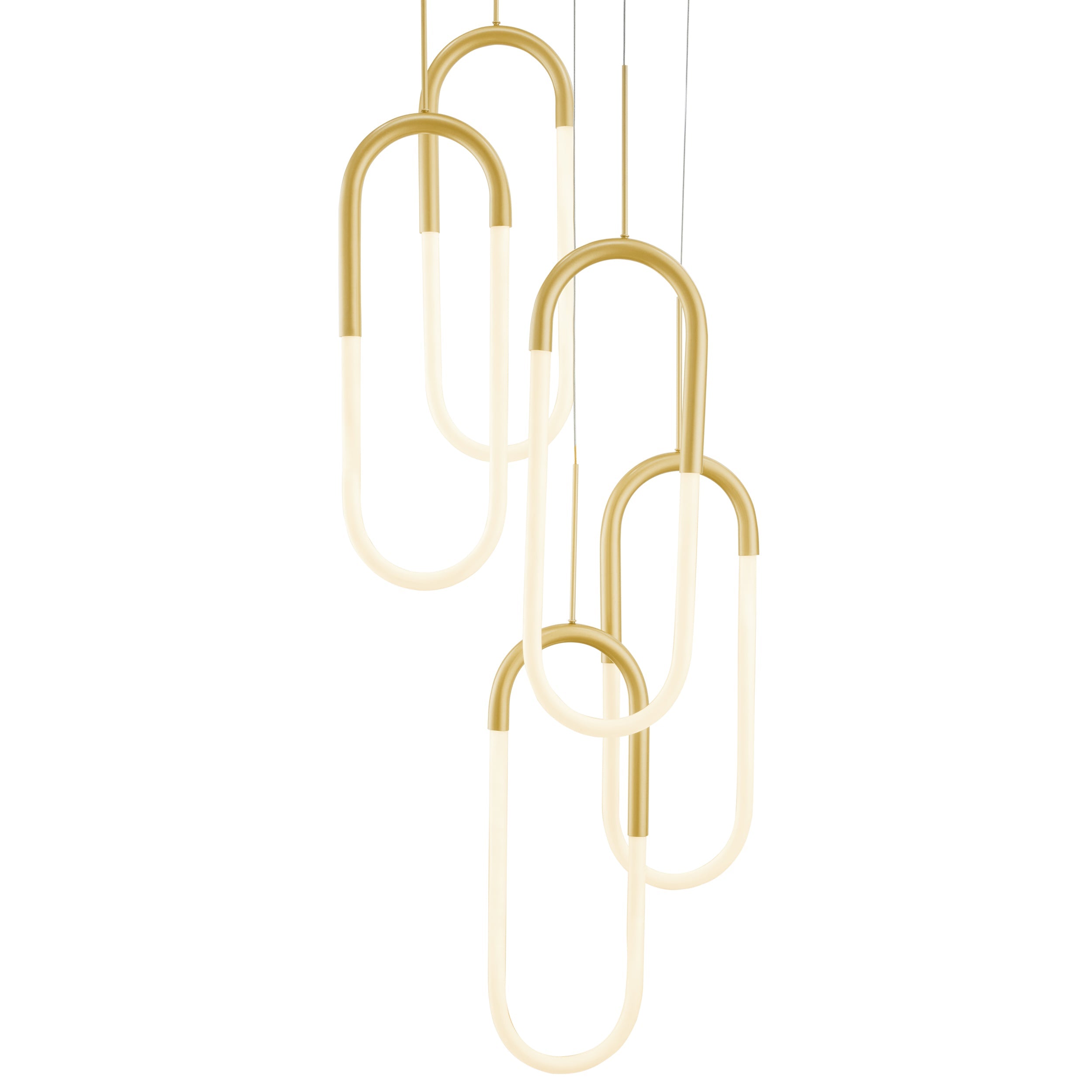LED Five Clips Chandelier Sandy Gold