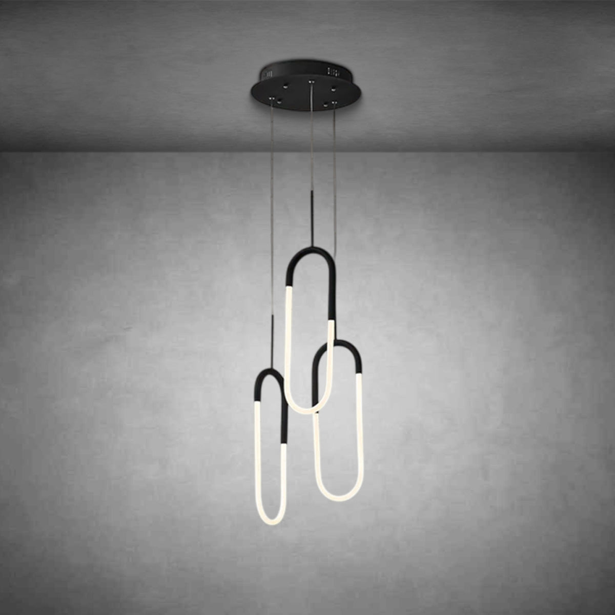 LED Five Clips Chandelier Matte Black