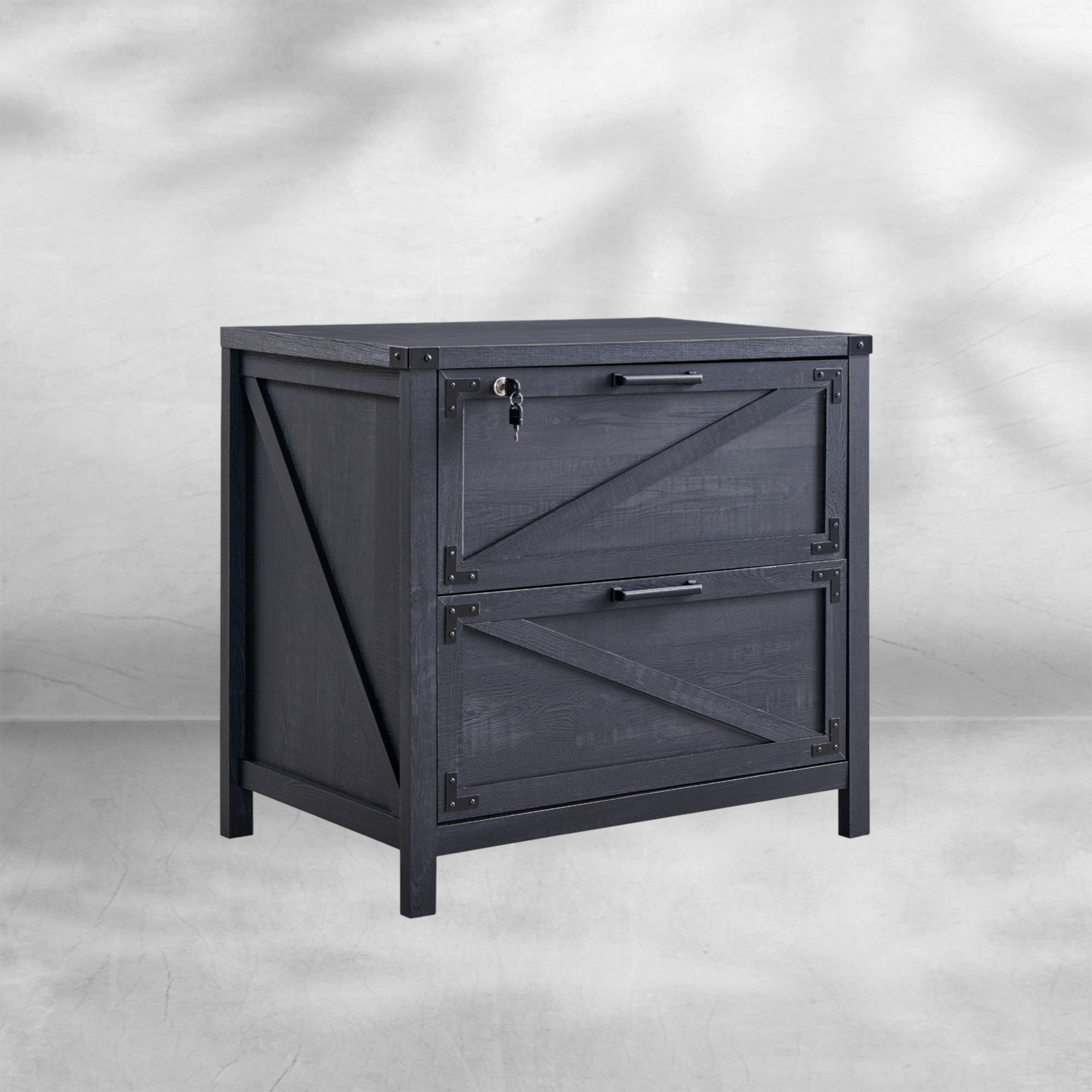 Two-Drawer Farmhouse Lateral File Cabinet 30" with Lock