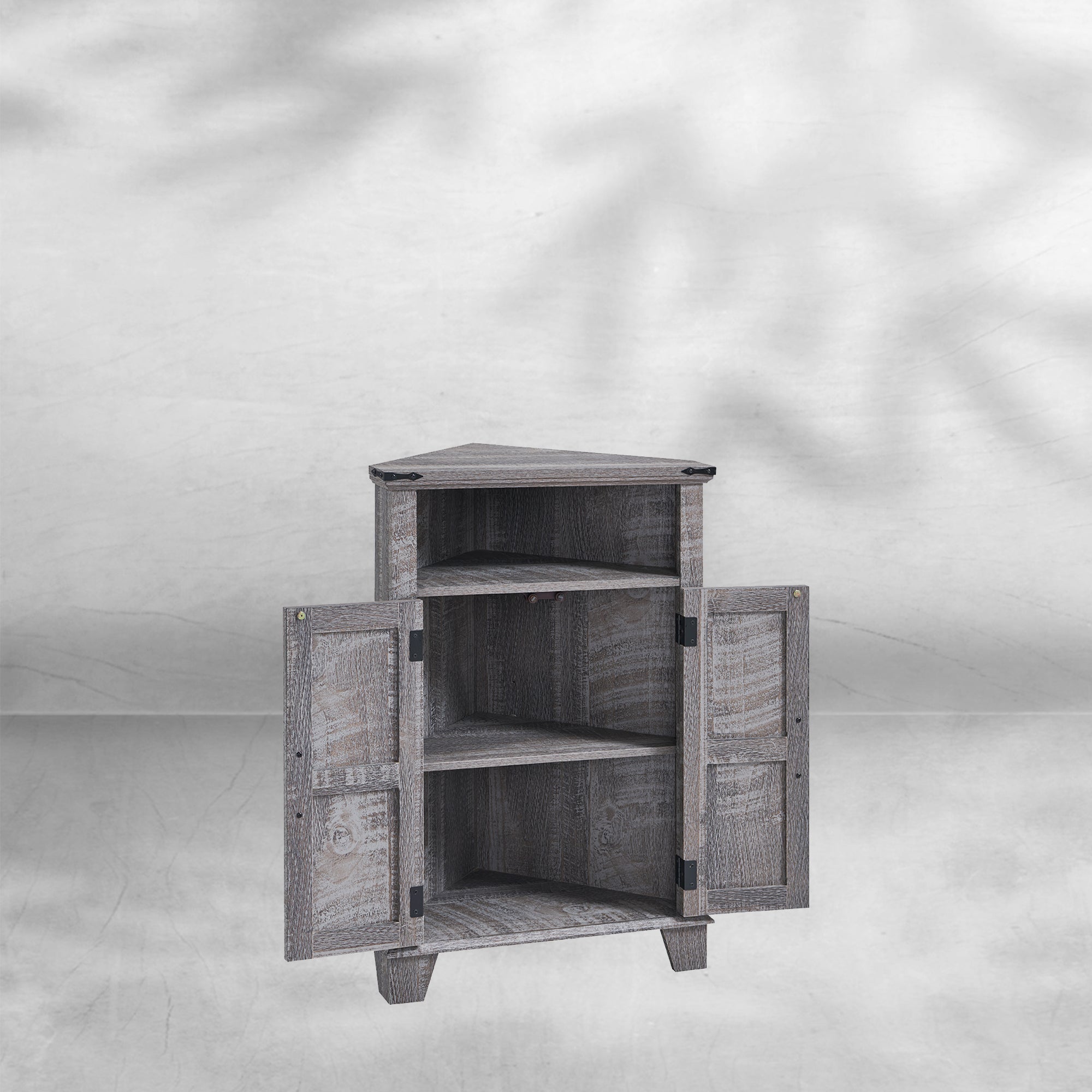 Farmhouse Corner Bathroom Cabinet with Barn Door and Adjustable Shelf 22''