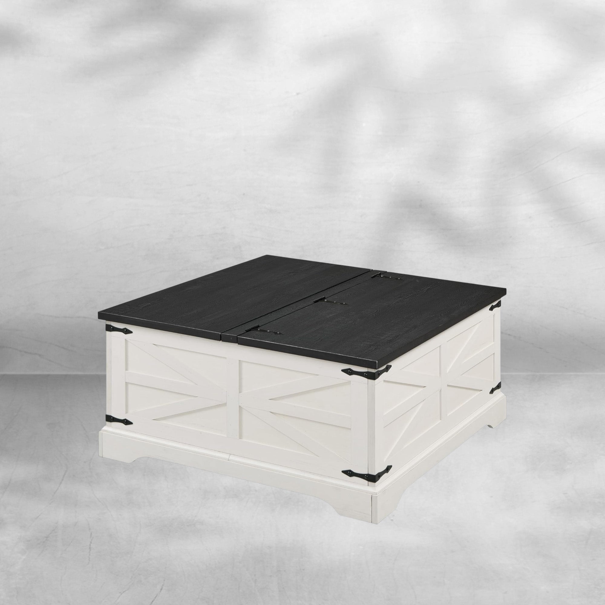 Farmhouse Lift Top Coffee Table with Storage Compartment Rustic