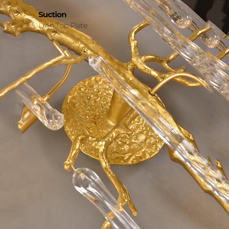 Beathe Light Crystal Branch Wall Sconce – Luxurious Brass & K9 Crystal Décor