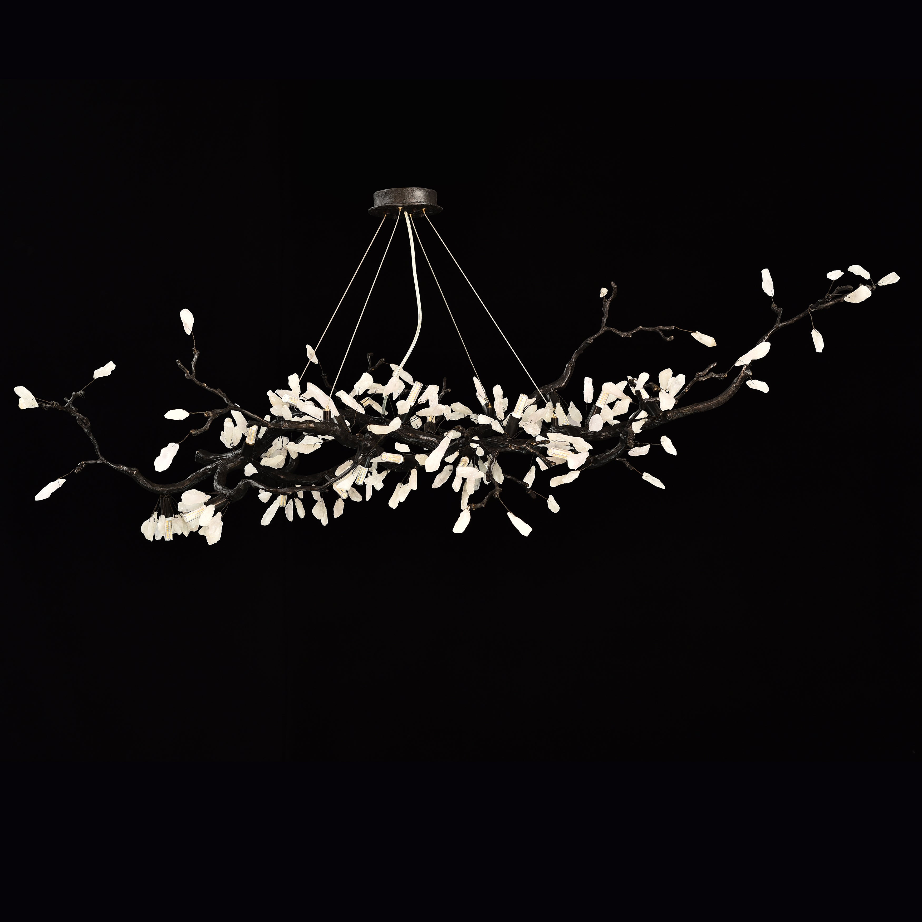 Selenite Crystal Blossom Branching Tree Chandelier