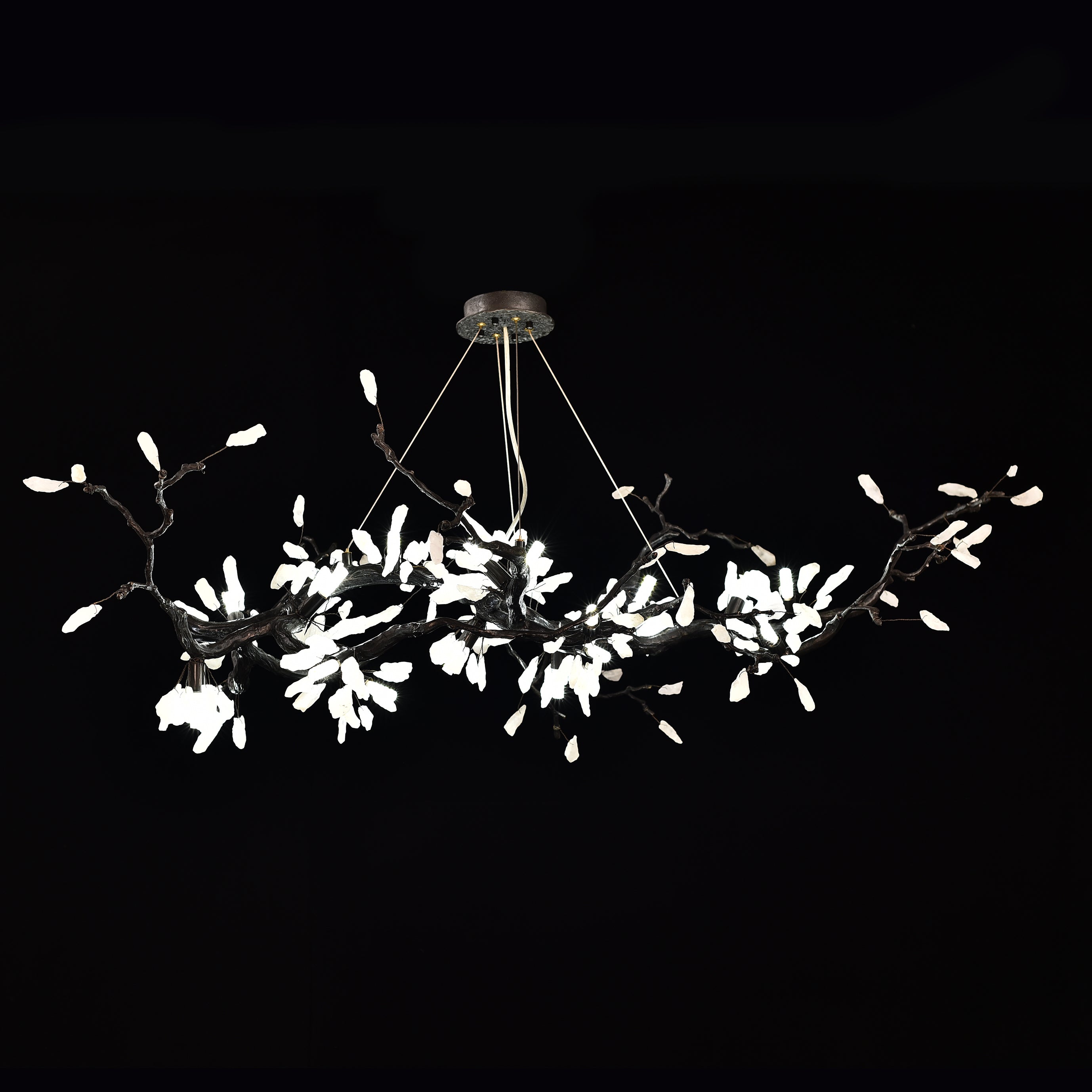 Selenite Crystal Blossom Branching Tree Chandelier