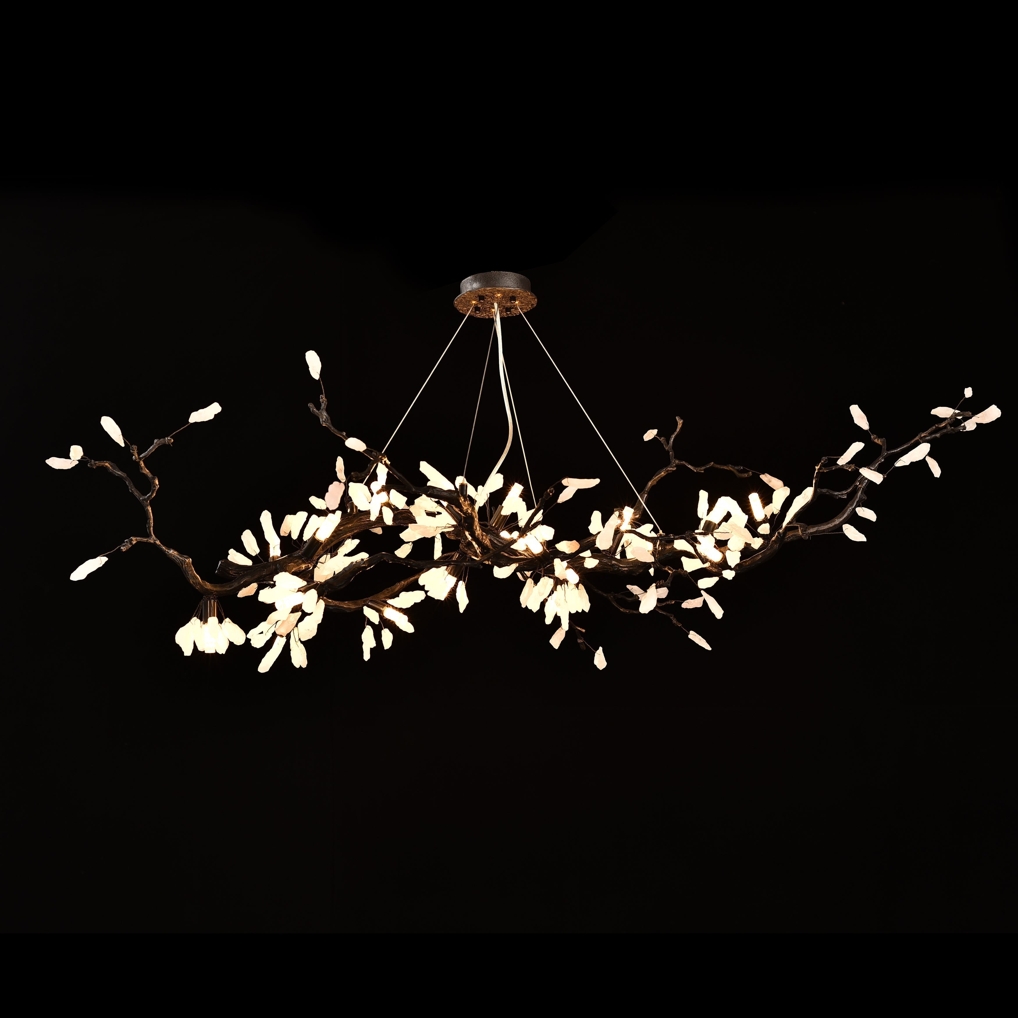 Selenite Crystal Blossom Branching Tree Chandelier