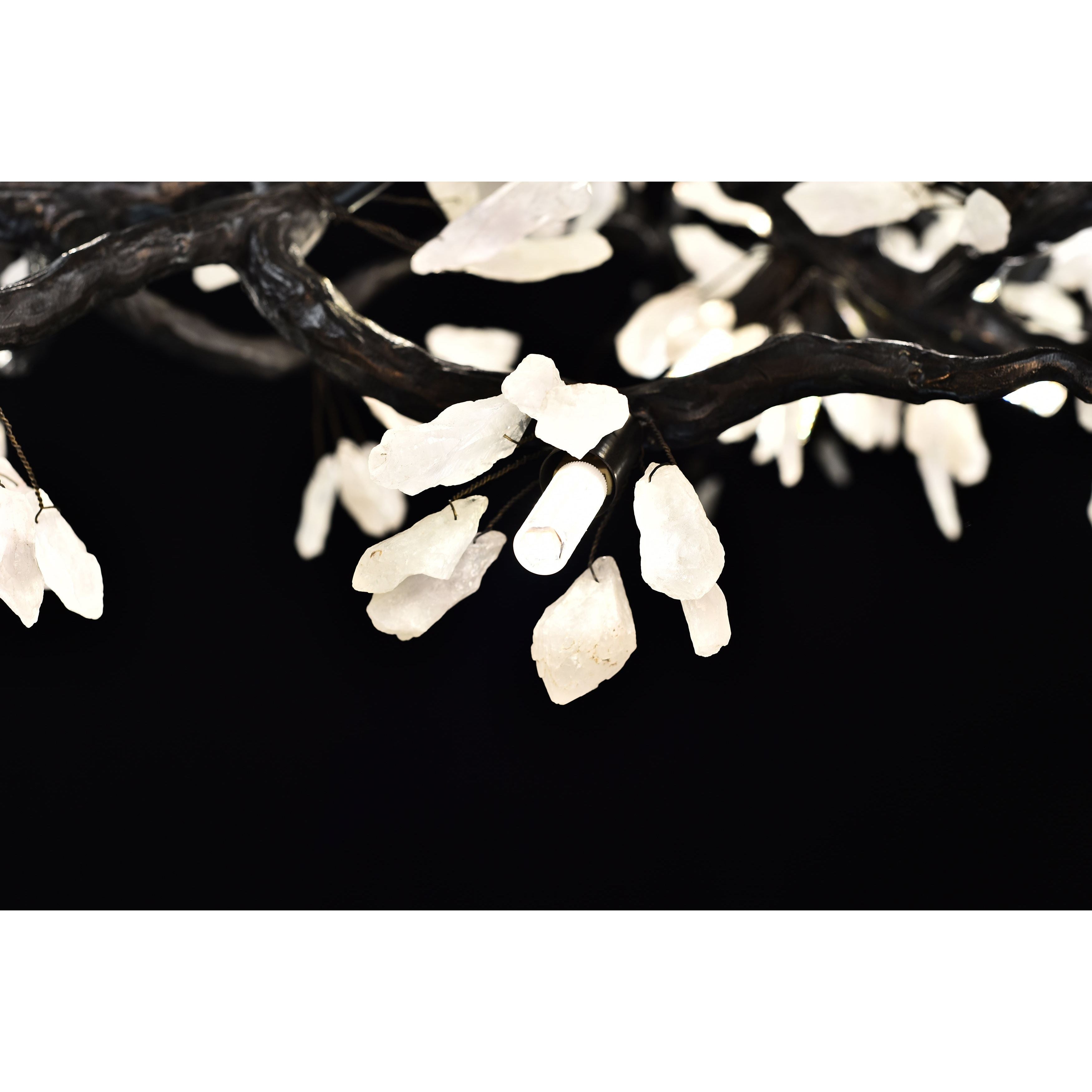 Selenite Crystal Blossom Branching Tree Chandelier