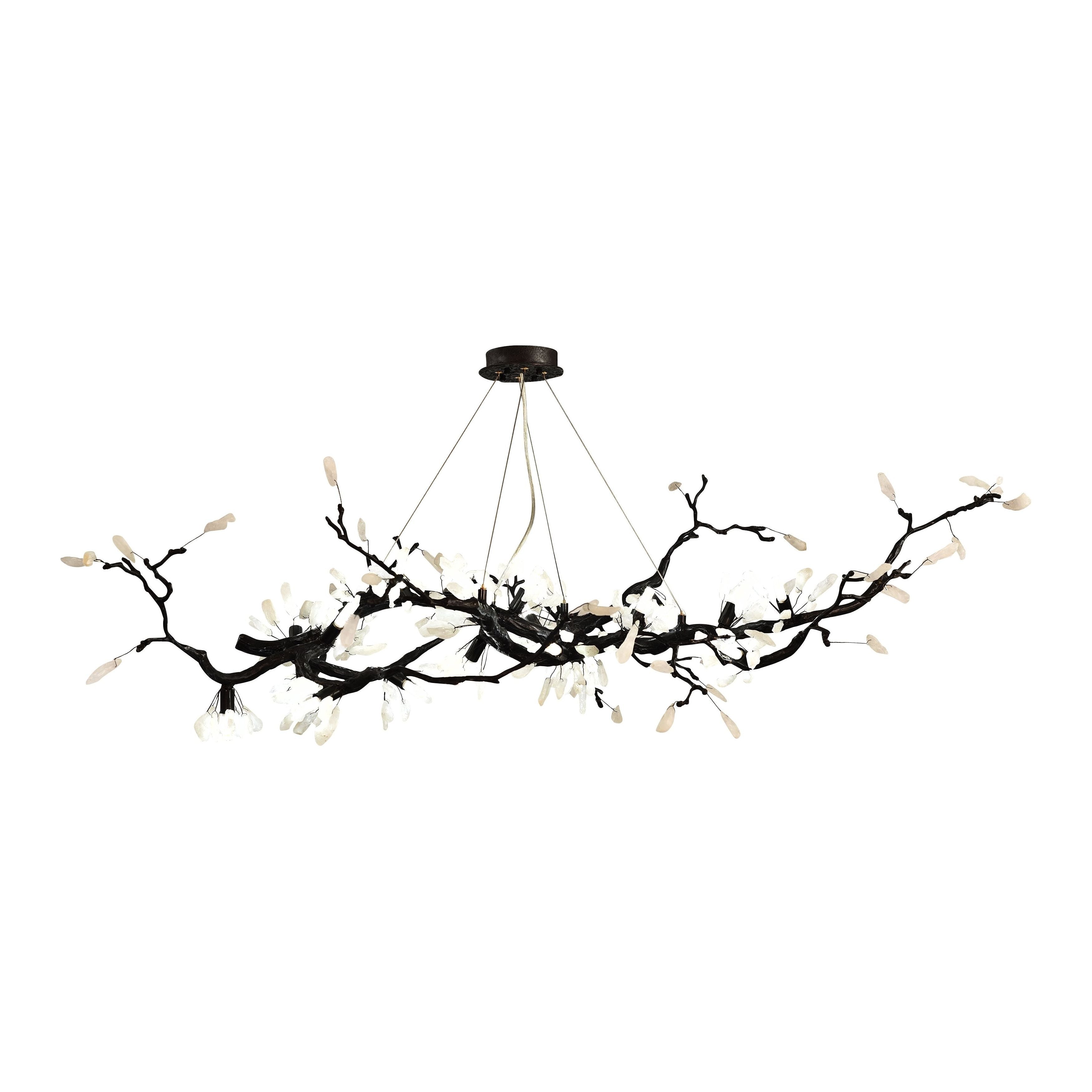 Selenite Crystal Blossom Branching Tree Chandelier