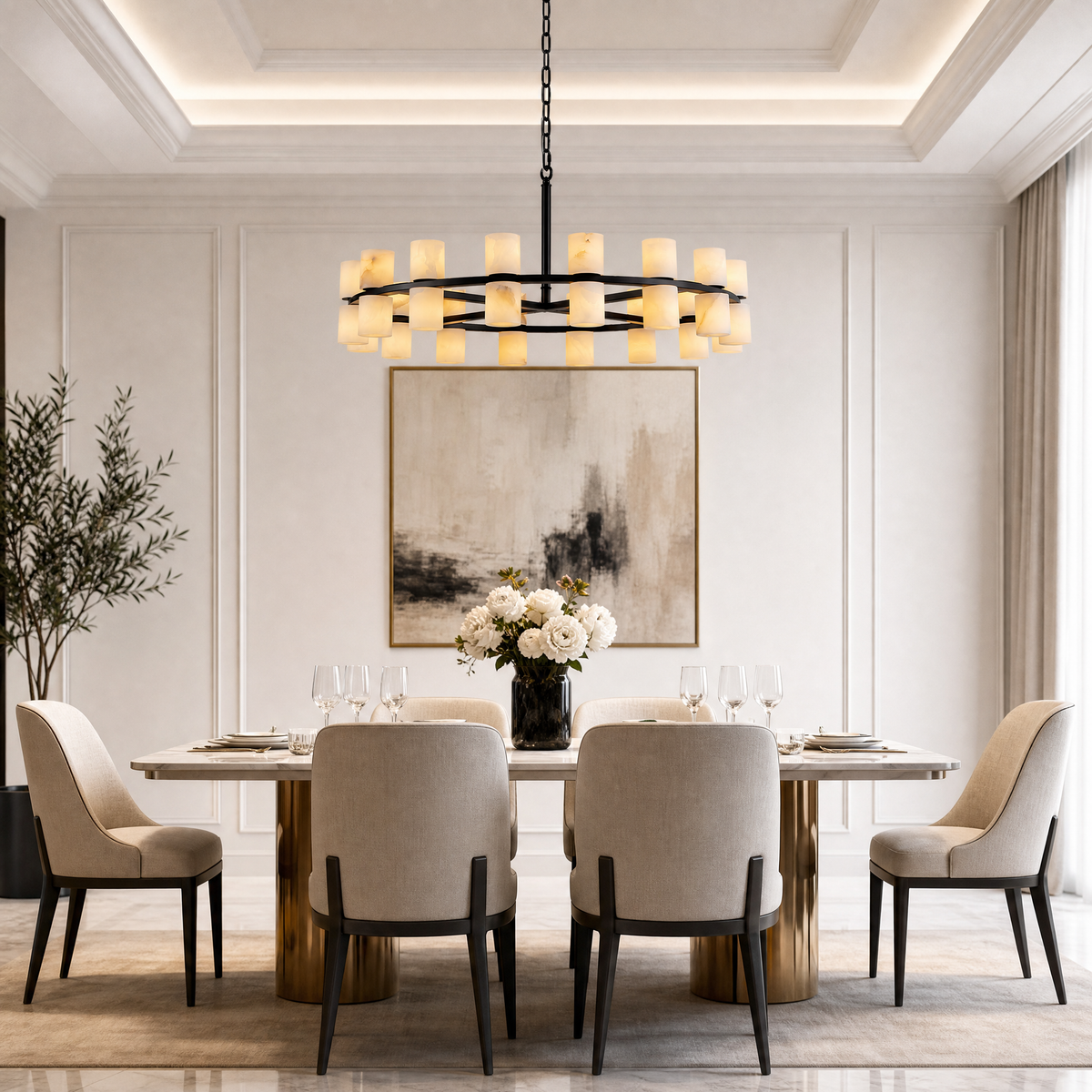 Ma Yan Branch Semi-circular Pendant 1000 - Matte Black