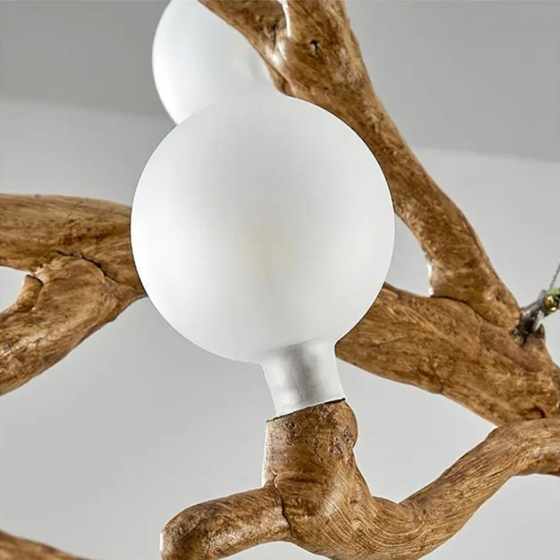 Demolion Glass Globe Branch Chandelier