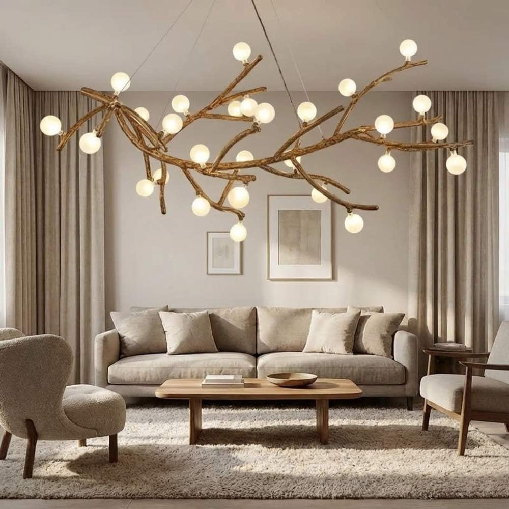 Demolion Glass Globe Branch Chandelier