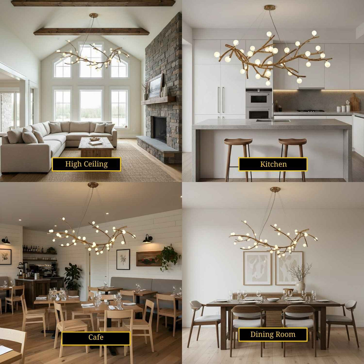 Demolion Glass Globe Branch Chandelier