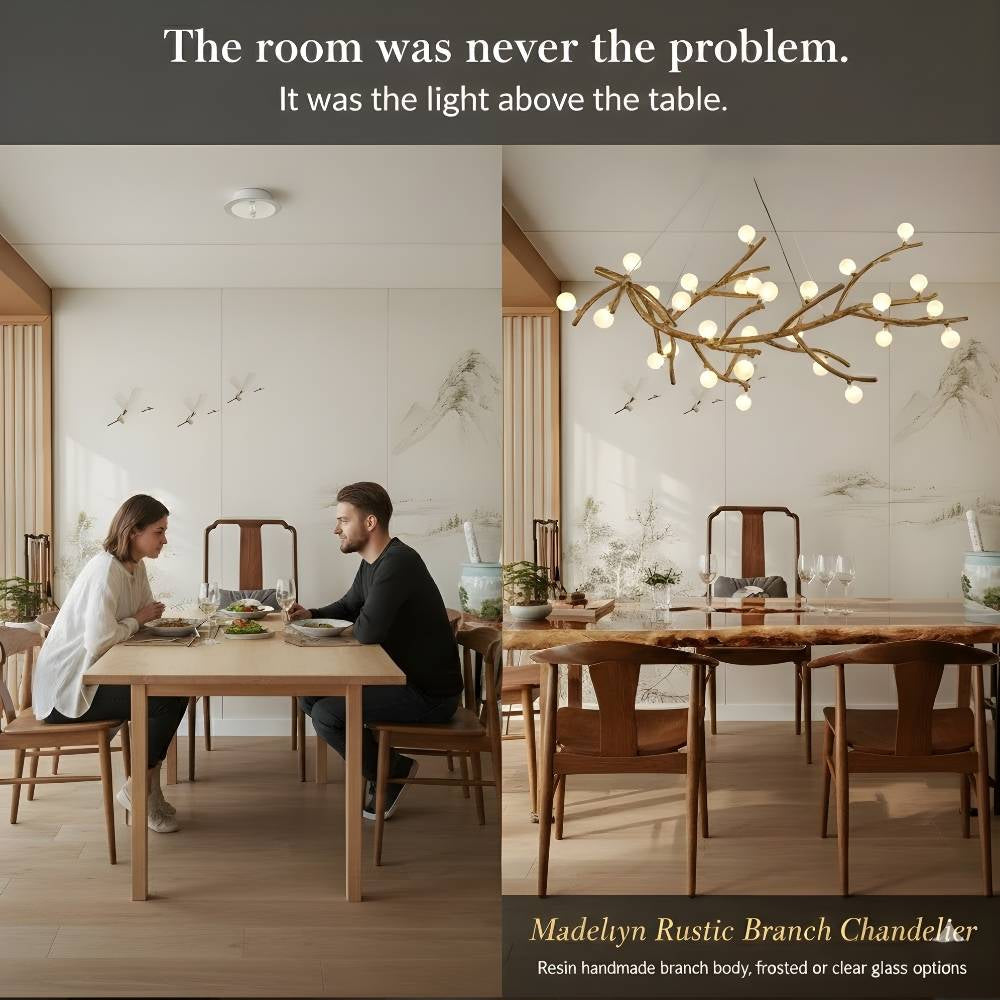 Demolion Glass Globe Branch Chandelier