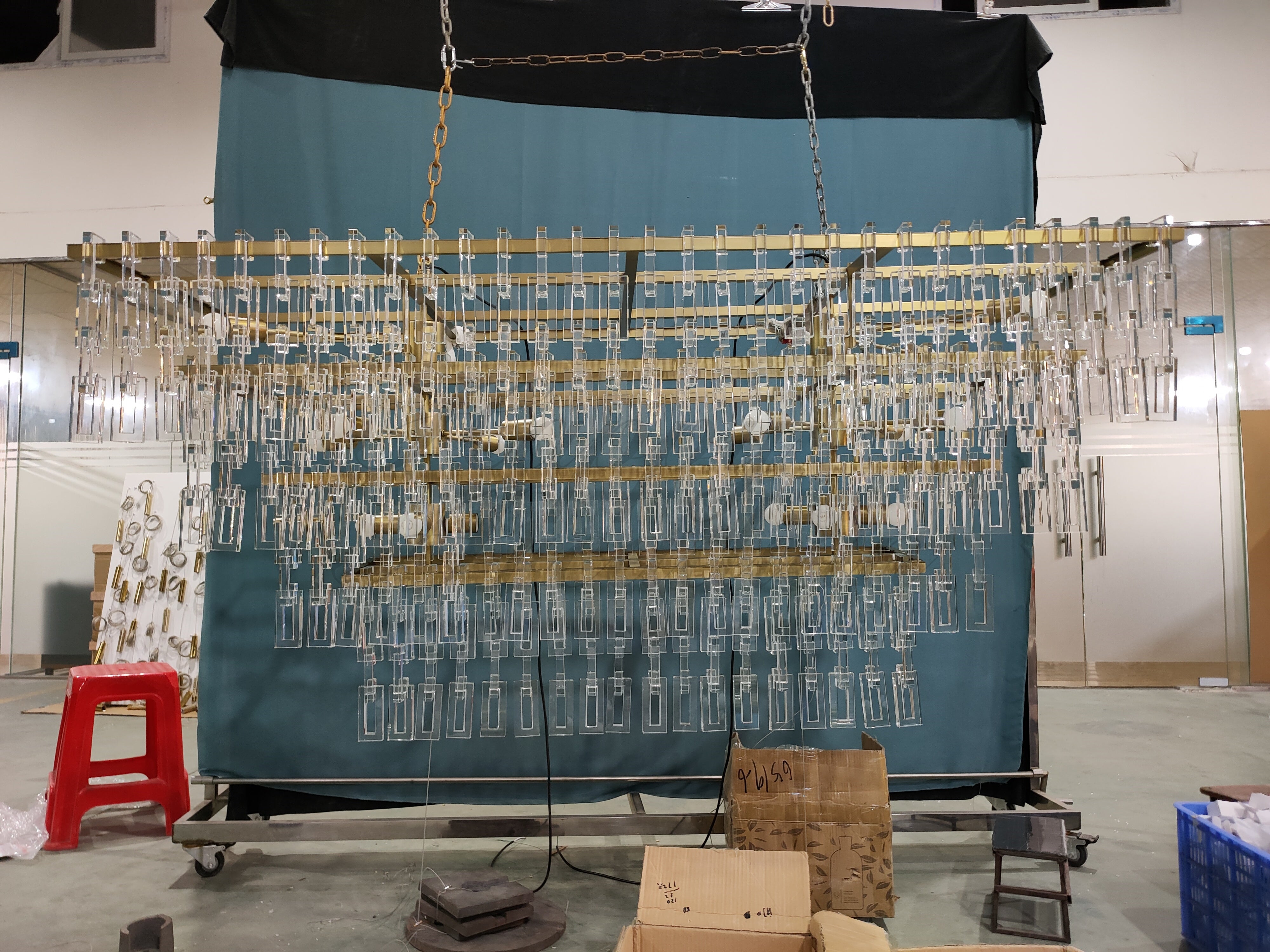 Seraphina Tiered K9 Crystal Rectangle Chandelier