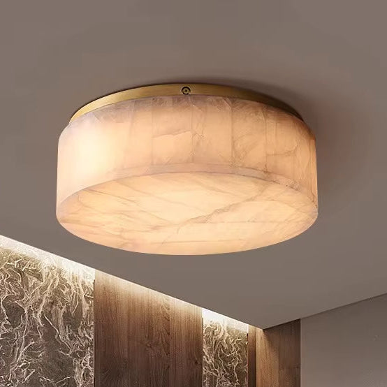 HA Cressida Modern Calcite Round Flushmount 6'' 10'' 14'' For Bedroom, Bathroom