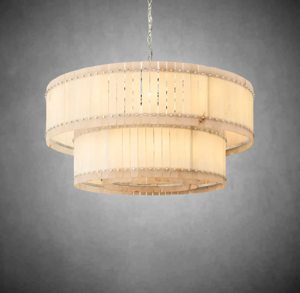 Marino Alabaster Round Tiered Chandelier