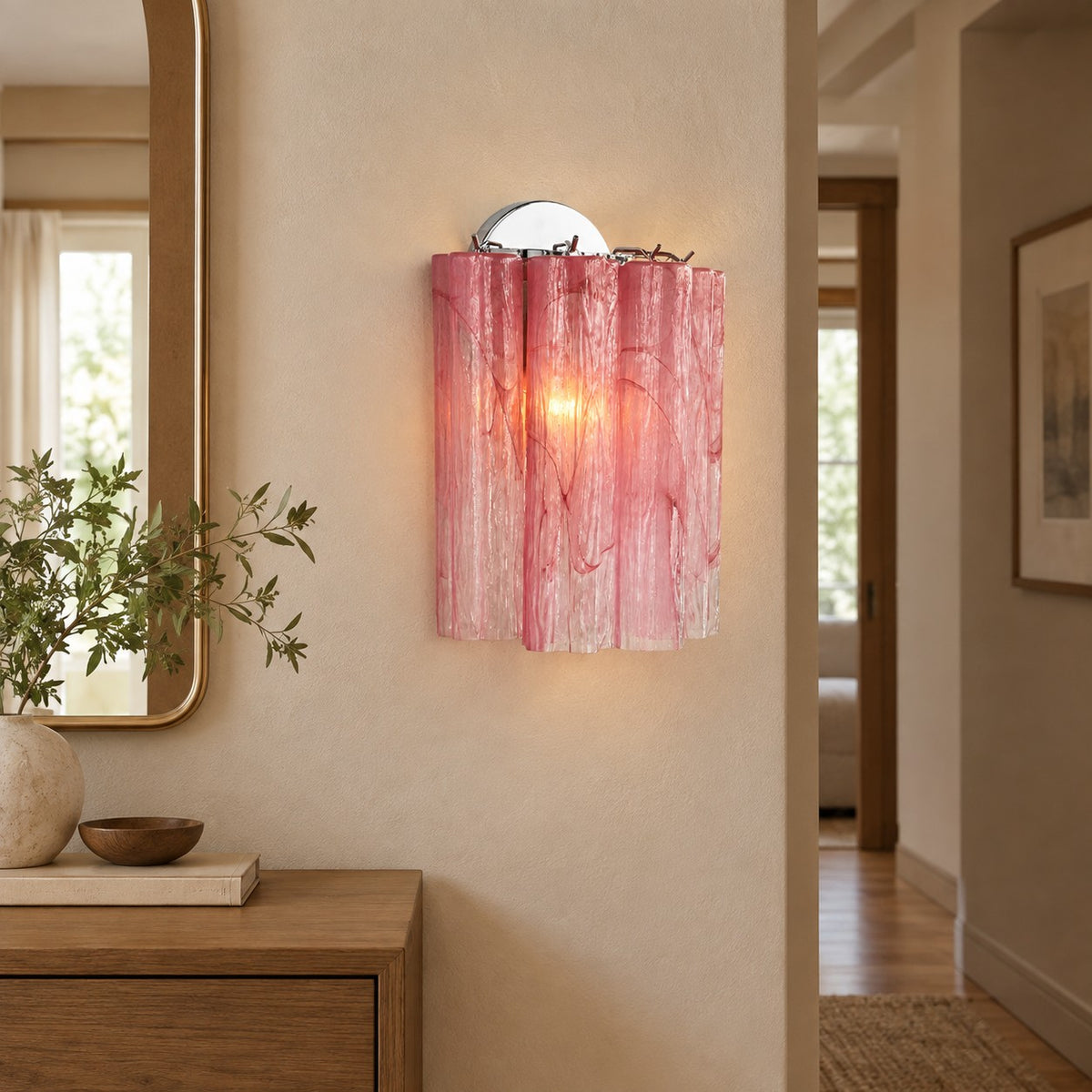 Mirelle Murano-Style Fluted Glass Wall Sconce