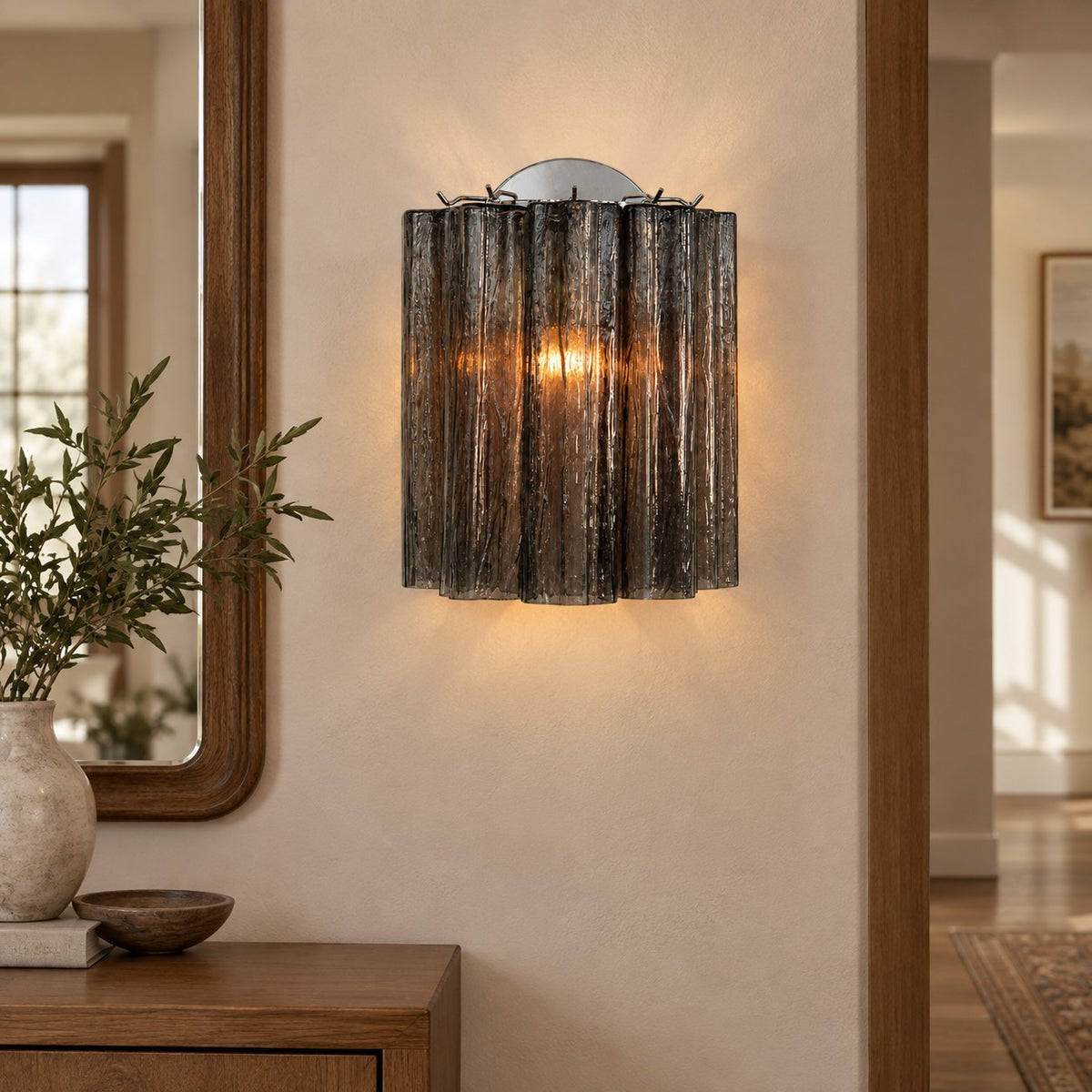Mirelle Murano-Style Fluted Glass Wall Sconce