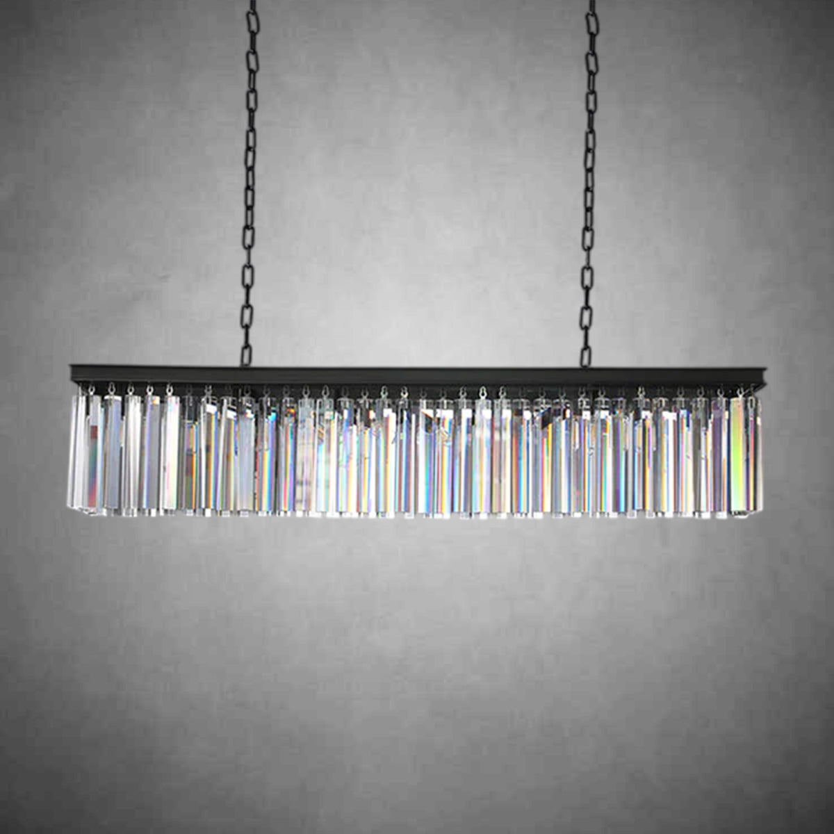 Zestra K9 Crystal Rectangular Chandelier 59"