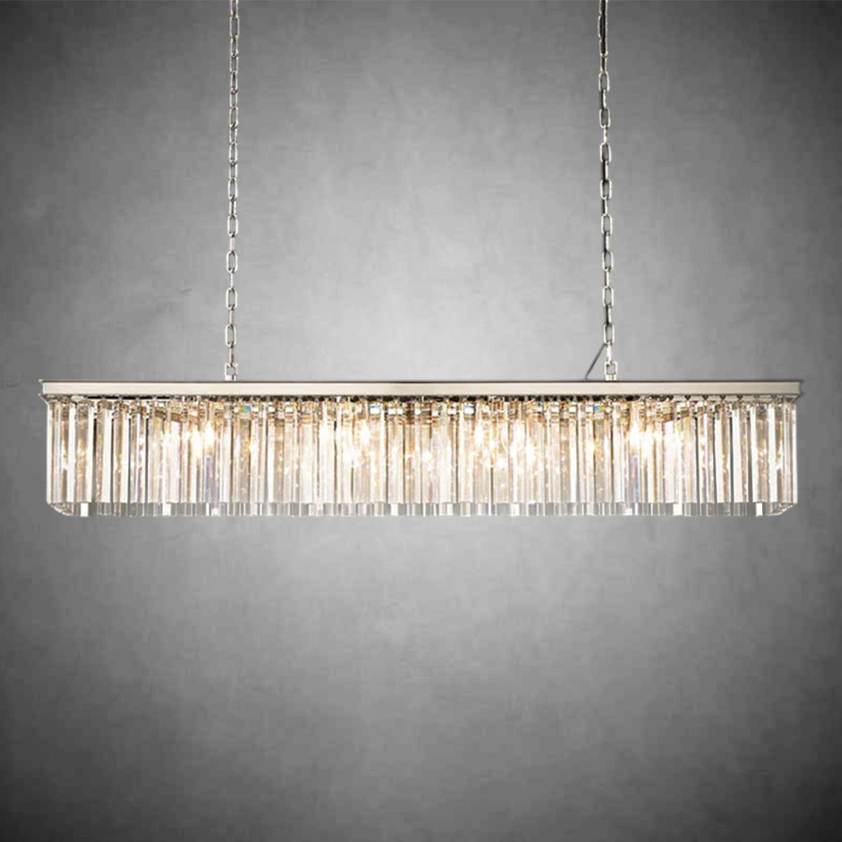 Zestra K9 Crystal Rectangular Chandelier 59"