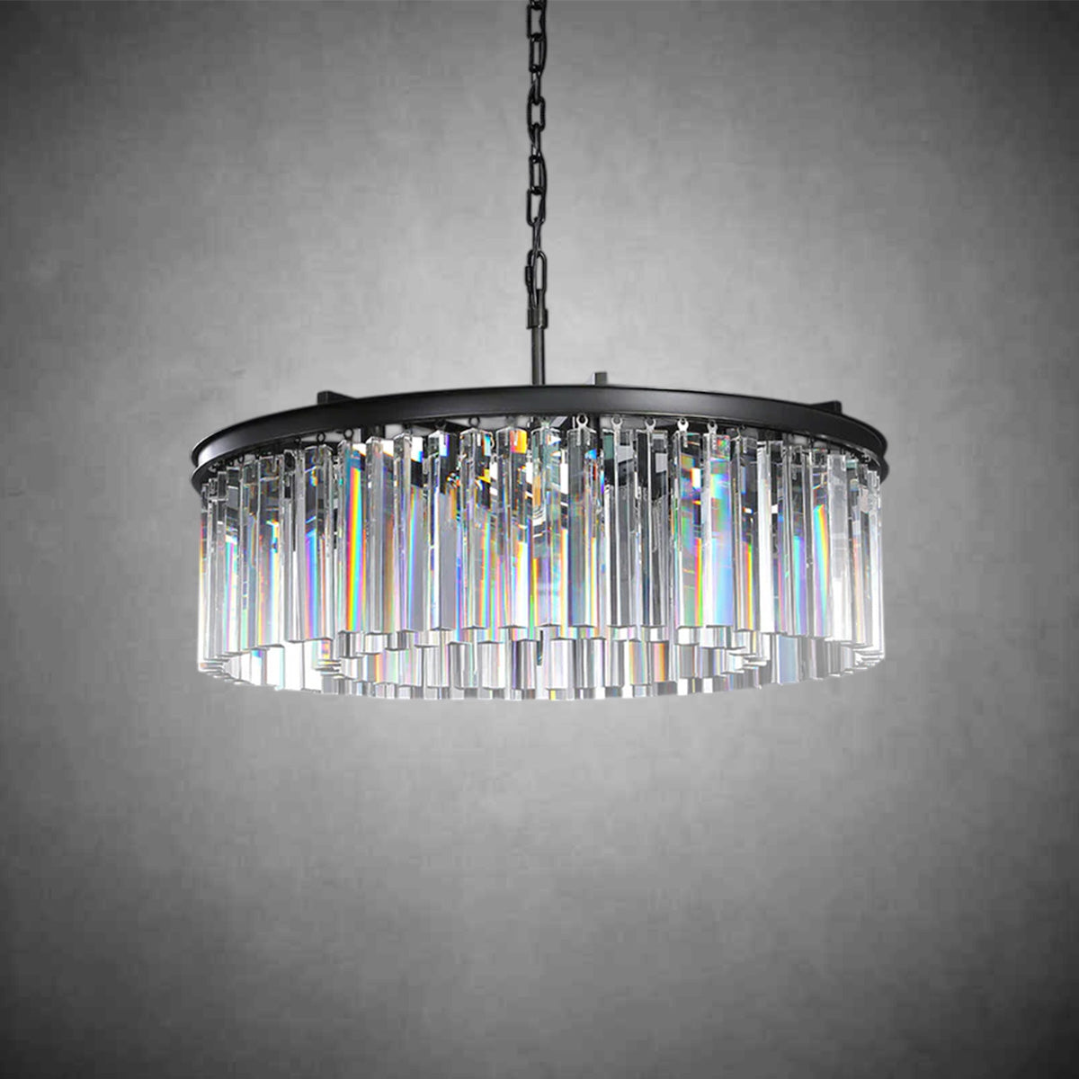 Zestra K9 Crystal Round Chandelier 32"