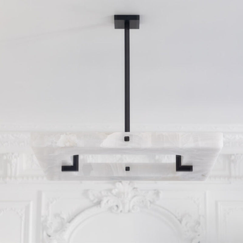 Sebastian Modern Square Alabaster Chandelier Lighting