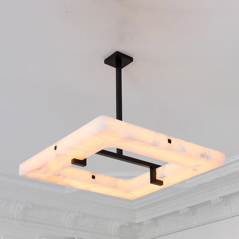 Sebastian Modern Square Alabaster Chandelier Lighting