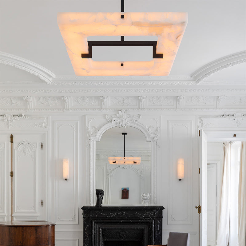 Sebastian Modern Square Alabaster Chandelier Lighting