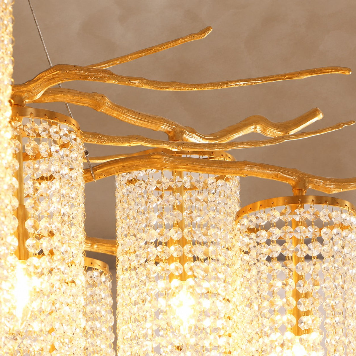 Modern Art Glass Crystal Chandelier 63"