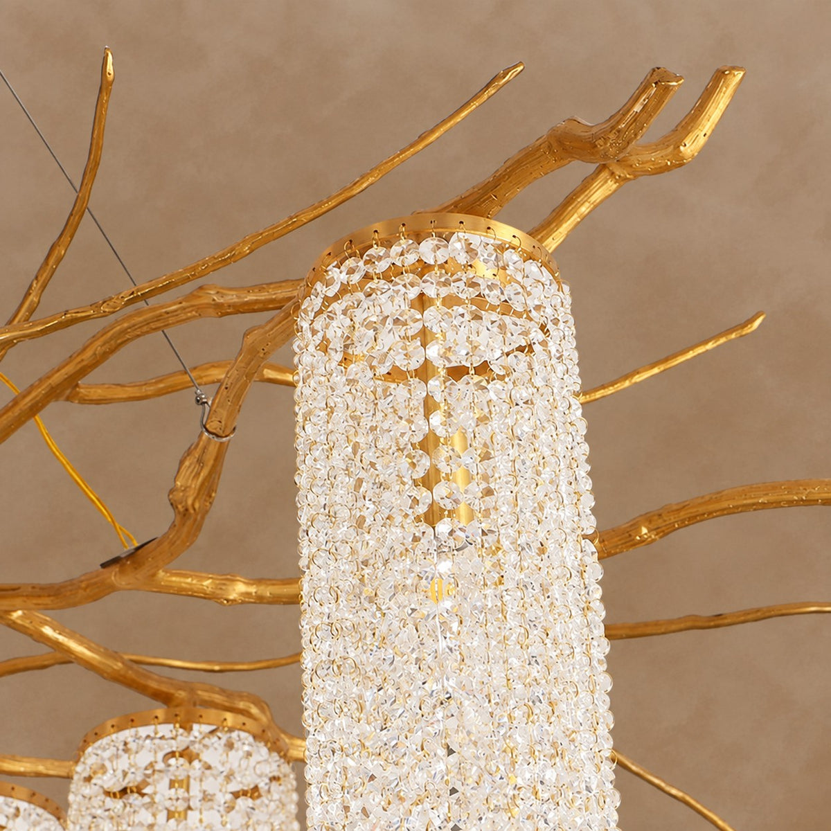 Modern Art Glass Crystal Chandelier 63"