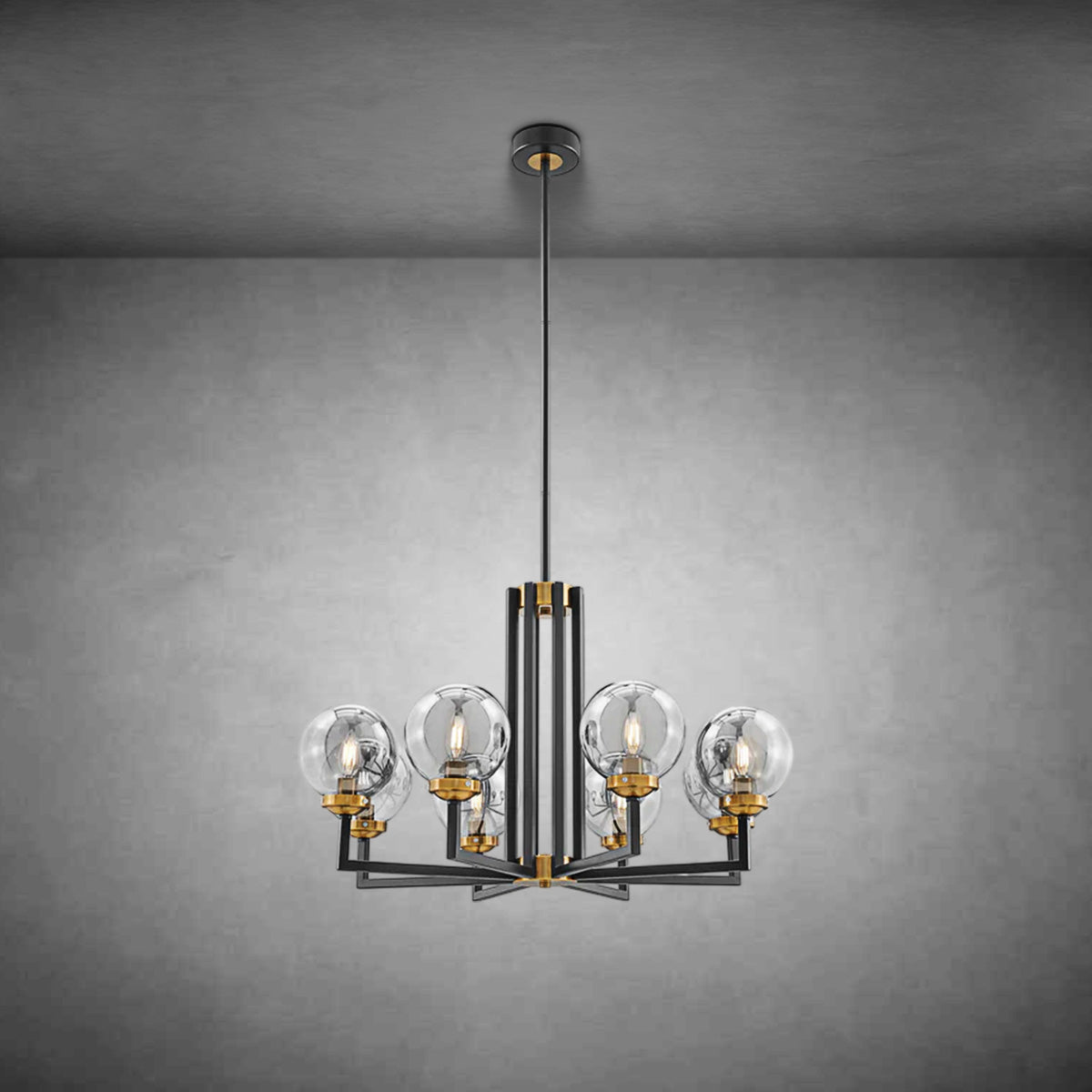 Monachopsis Small Gold & Black Chandelier