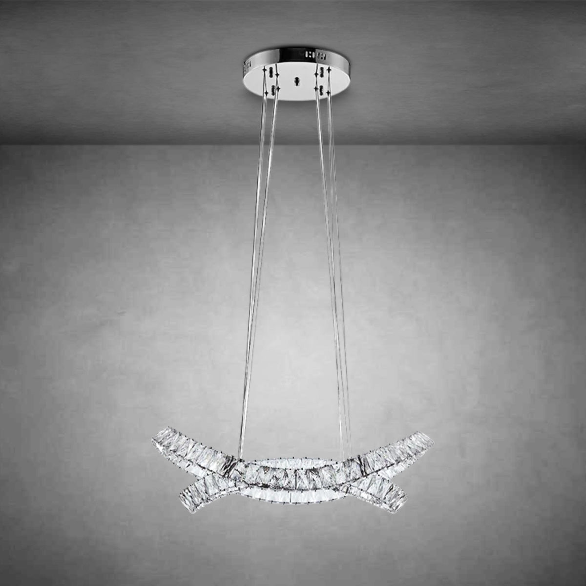 Monroe Crystal Chandelier Chrome