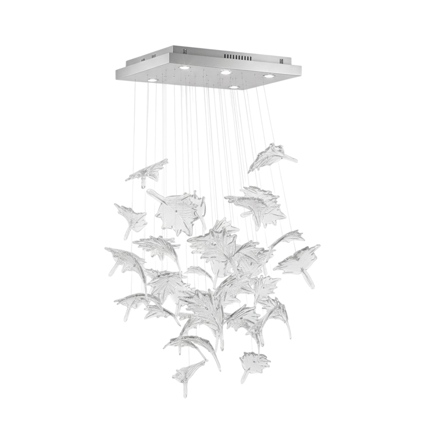 Multicolor Crystal Spiral Maple Leaf Chandelier