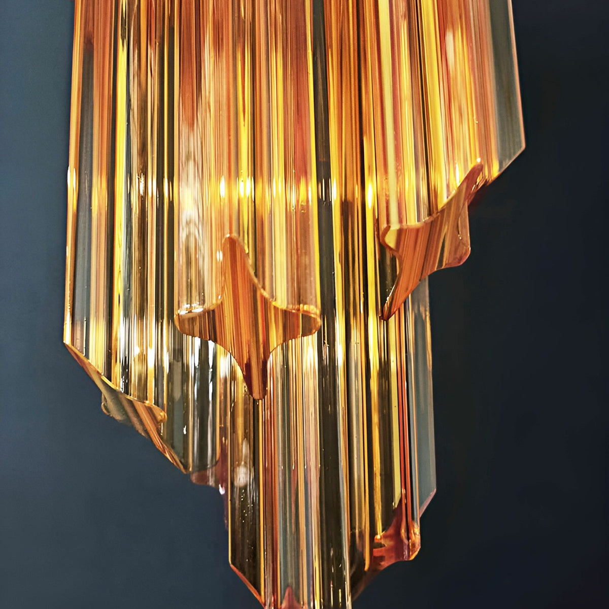 Spiral Prism Glass Chandelier 15.7"
