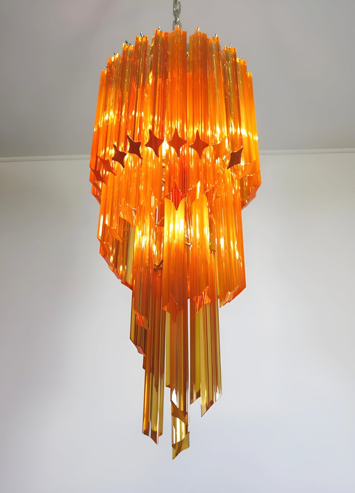 Spiral Prism Glass Chandelier 15.7"
