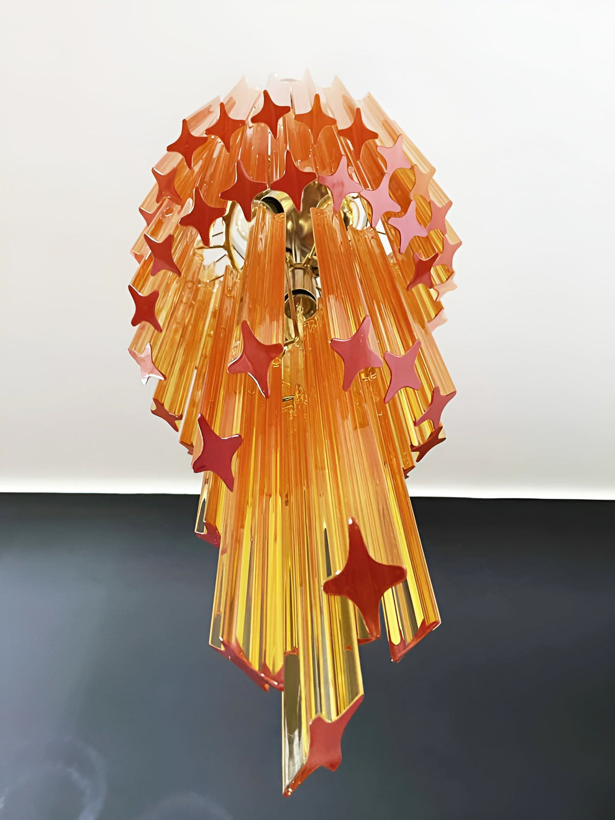 Spiral Prism Glass Chandelier 15.7"