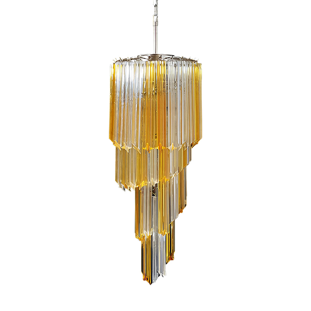 Spiral Prism Glass Chandelier 15.7"