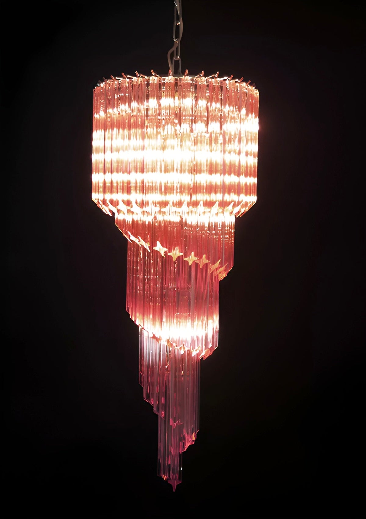 Spiral Prism Glass Chandelier 15.7"