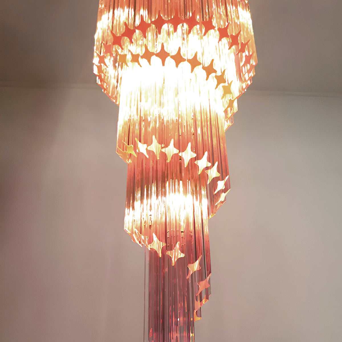Spiral Prism Glass Chandelier 15.7"