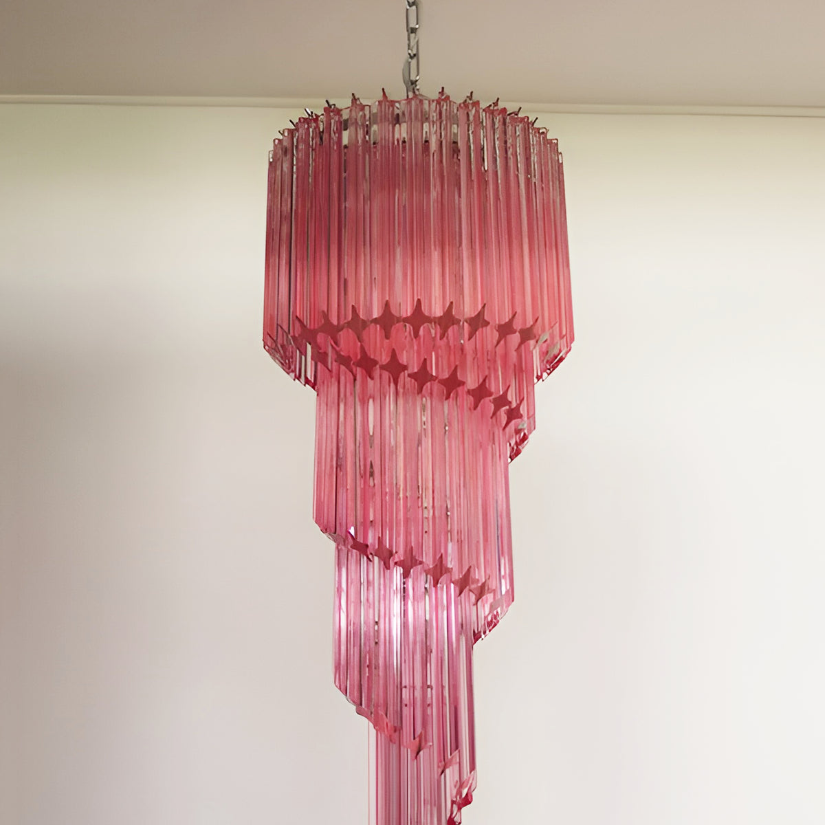 Spiral Prism Glass Chandelier 15.7"