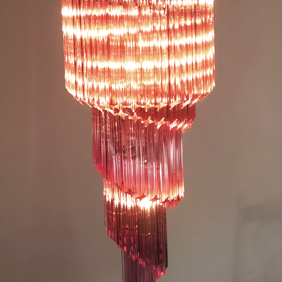 Spiral Prism Glass Chandelier 15.7"